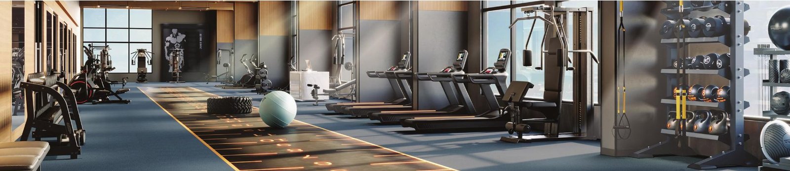 Fully equipped gym in the Srijan Orizon clubhouse